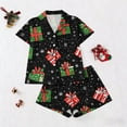 thumbnail image 5 of Wensltd Plus Size Christmas Print Short Sleeve Nightwear for Women Button Down Pajama Set Cozy Sleepwear S-XXL, 5 of 5