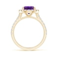 thumbnail image 2 of ANGARA Natural Oval 2.28 ct Amethyst Halo Ring with Diamond Accents in 14K Yellow Gold for Women (Size-10x8mm) | February Birthstone, Anniversary, Jewelry Gift for Women | Natural Amethyst Ring, 2 of 9