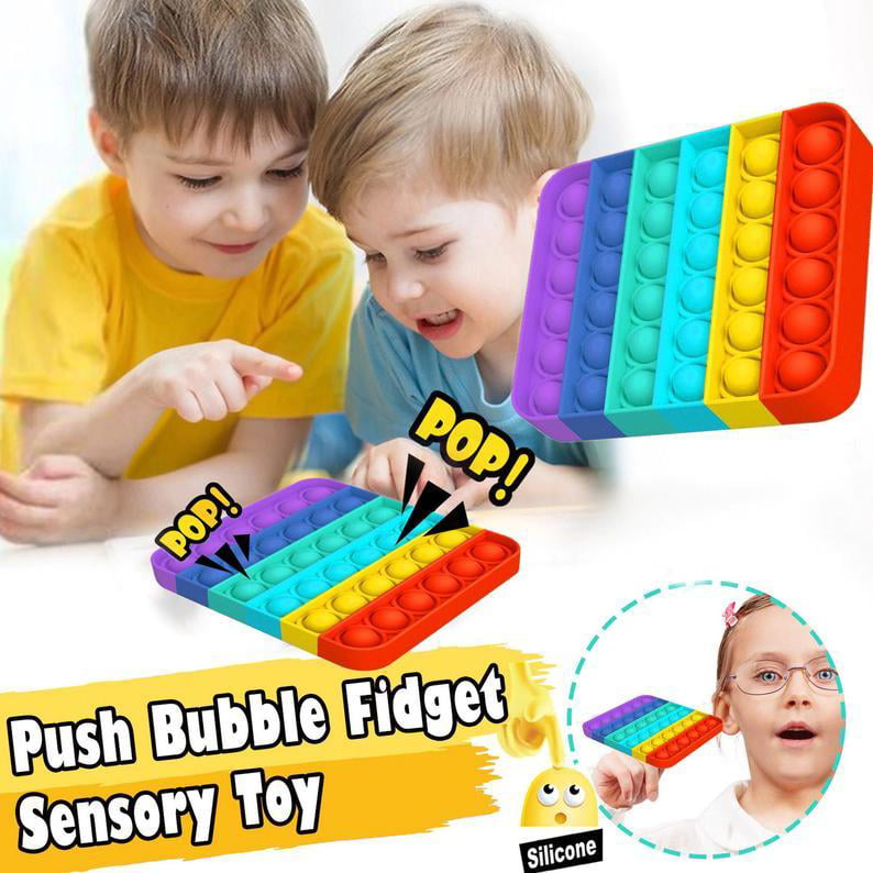 Push Pop Bubble It Sensory Fidget Rainbow Toy Autism Stress Relief Hand Game 