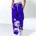 thumbnail image 2 of Cavosen Christmas Loose Pants Plus Size Trousers Snowman Elastic Waist Bottoms Drawstring Lightweight Soft Soft Pants, 2 of 5