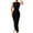 Black, variant on Bodycon Dress for Women Midi Sheath Gown Split Crew Neck Cocktail Dresses Backless Sleeveless Party Dresses