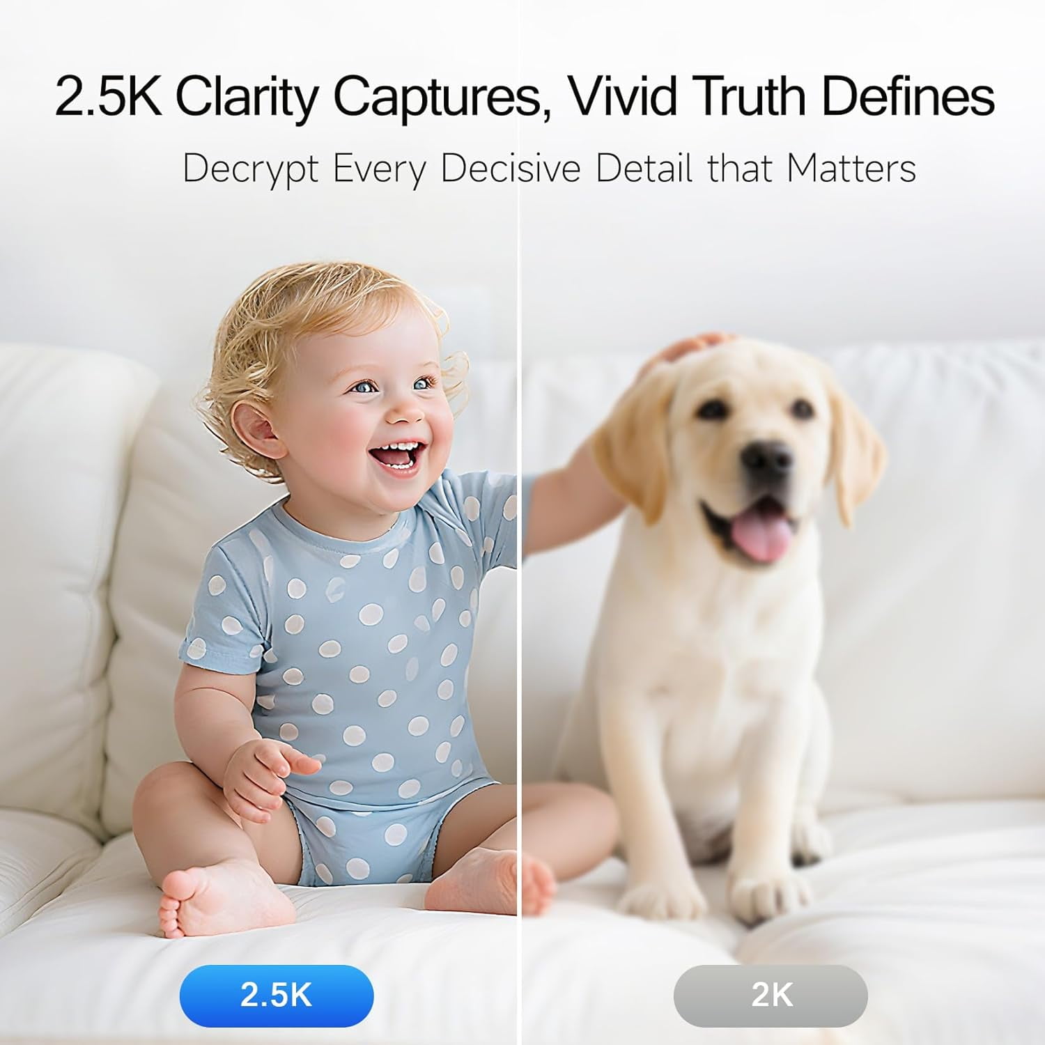 2.5K Indoor Security Camera 4pack, Non-Subscription AI Person/Pet/Cry Detection, 4MP Pet/Dog/Cat/Baby Camera w/Phone App, Pan Tilt WiFi, Night Vision, Full Duplex Audio for Home Security