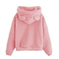 thumbnail image 5 of LIIPEE Girls Boys Plush Hoodies Solid Color Long Sleeve Hooded Fuzzy Pullover Tops With Pocket Child Comfortable Birthday Wedding Weekend Sweatshirts,Pink,6-7 Years, 5 of 7