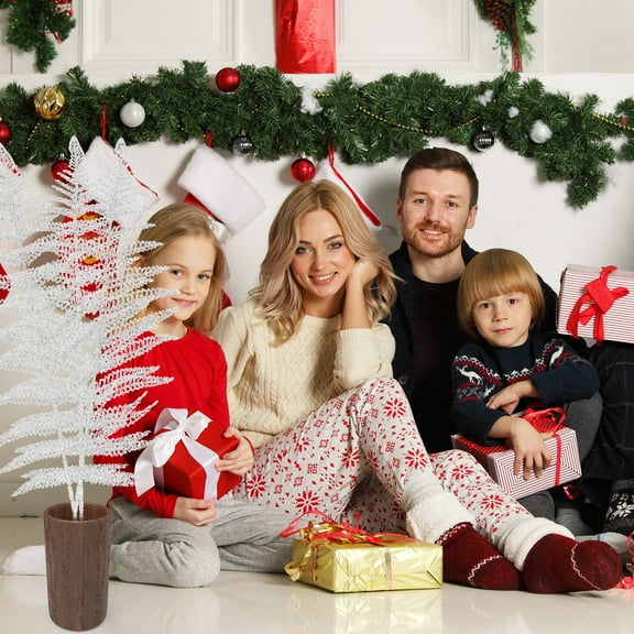 Clispeed 12Pcs Plastic Plant Simulation Leaves Silver for Home Shelf Table and Christmas Decor