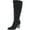 Black, variant on Journee Womens Kyllie Wide Calf Stacked Heel Knee High Boots