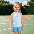 thumbnail image 2 of KPOPLK Baby Girl Clothes Girls Summer Outfits Sleeveless Tank Tops Loose Pants Teen Quick Dry 9M-16Y Clothing Set(11-13 Years,Blue), 2 of 9