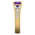 thumbnail image 3 of 2.28 ct Brilliant Princess Cut Natural Amethyst 14k Yellow Gold Solitaire with Accents Engagement Bridal Wedding Ring Band Set size 6.25, 3 of 7