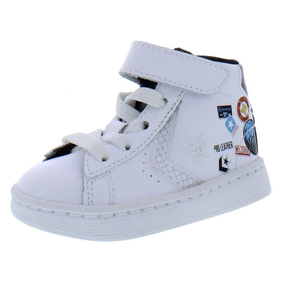 Converse Pro Leather Hi Infant/Toddler Shoes Size 7, Color: White/White/Multicolored