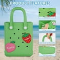 thumbnail image 6 of CAILDANL Mini Beach Rubber Tote Bag - Small Waterproof Bitty Washable Handbag with Charms for Women, 6 of 7