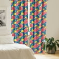 thumbnail image 2 of Ambesonne Flower Window Curtains, Valentine's Rose Blossoms, Each 28" W x 95" L, Coral Violet Blue, 2 of 4