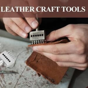 ABPETE 3Pcs Profession Leather Hole Punch Tools, Cutting Stitch for Wallet Belt Spacing Punch Tool DIY Leather Craft Hole Punching Set Belt Hole Puncher(6mm Pitch (2 + 4 + 6))