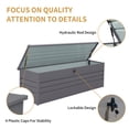 thumbnail image 4 of Jopath 260 Gallon Waterproof Metal Outdoor Deck Box, Extra Large Patio Storage Box with Lockable Storage Containers for Patio Furniture Cushions,Pool Accessories,Garden Tools Light Gray, 4 of 9