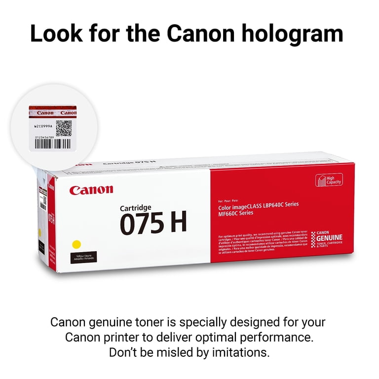 Canon Genuine 075 Yellow High Capacity Toner Cartridge Compatible