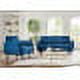 Home Meridian Nile Mid-Century Modern Velvet Upholstered Living Room  2 pc. Set in Navy Blue