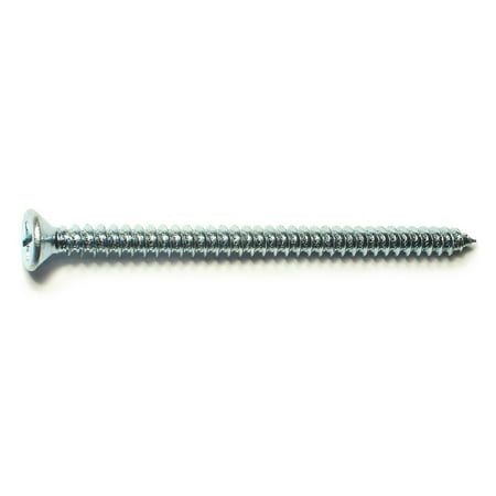 

#12 x 3-1/2 Zinc Plated Steel Phillips Flat Head Sheet Metal Screws
