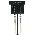 thumbnail image 2 of Dangle Earrings With Crystal Accents Gold-Tone & Black Chain Tassels, 2 of 2