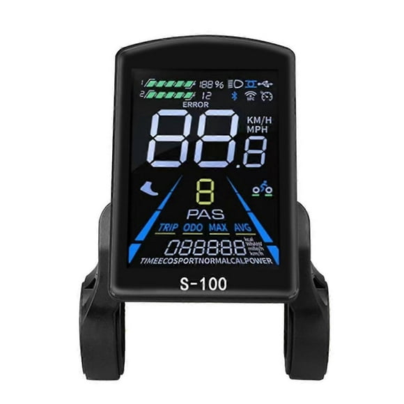 Electric Bicycle Display S-100 LCD Display Control 24V - 72V Speed Meter 5pin Speedometer Waterproof Connector