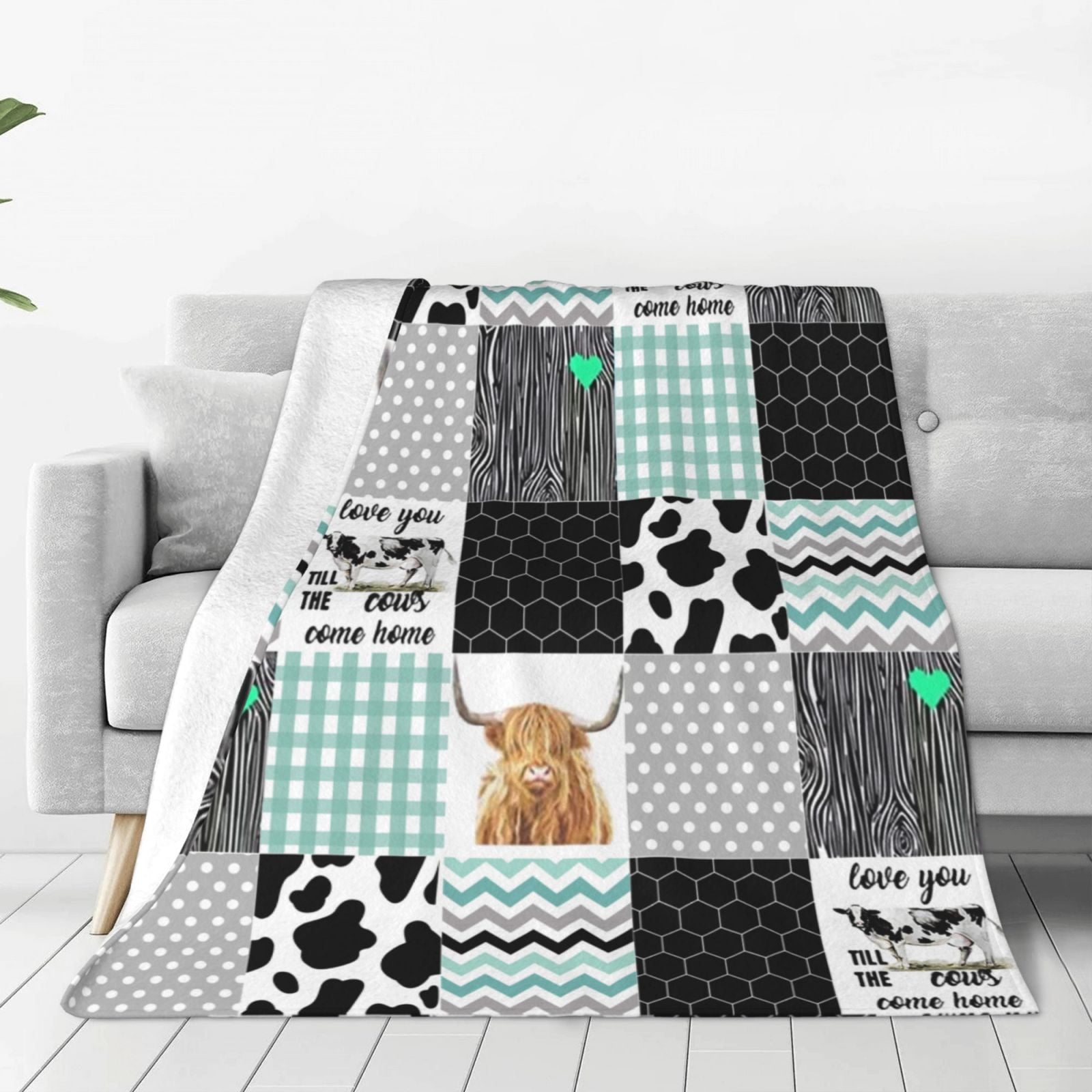 Cow Blanket Animals Fleece Flannel Warm and Plush Blanket Cow Print Throw Blanket for Bedroom