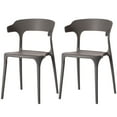 thumbnail image 3 of Modern Plastic Outdoor Dining Chair with Open U Shaped Back, 3 of 9