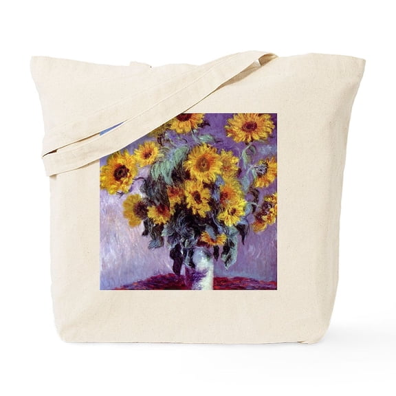CafePress - Bouquet Of Sunflowers By Claude Monet Tote Bag - Unisex Canvas Tote Bag, Beige, 1-Piece