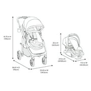 Monbebe 6 in 1 Modular Infant & Toddler Travel System Stroller, Black & Gold II