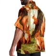 thumbnail image 3 of Squirrel Men's Short Sleeve Spread Collar Tops, Casual Button Down Shirts, Printed Summer Beach Shirts, Unisex, 3 of 6