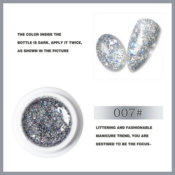ZTTD Flash Deals 12 Colors Gel Nail Polish Shiny Sequin Nail Polish White Nail Polish Salon for Women Gel Nail Polish Kit with Light 8ml Best Gifts Christmas Clearance