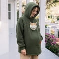 thumbnail image 2 of Pet Care Hoodie Long Sleeve Warm Fleece Fall Winter Pullover Sweatshirt with Dog Cat Pouch for Outdoor Walking, 2 of 8