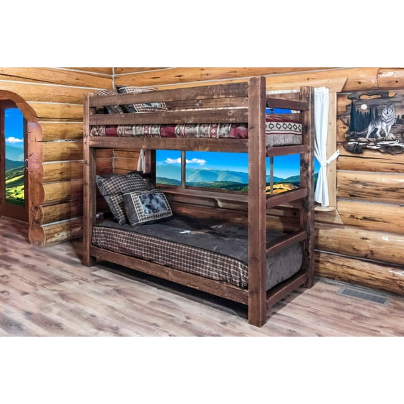 Homestead Collection Twin over Twin Bunk Bed, Stain & Clear Lacquer Finish