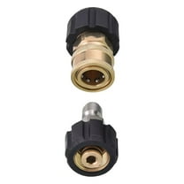 NATEFEMIN Quick Connect Pressure Washer Adapter Set M22-14 Female to 3/8” Plug and Socket Brass 5000 PSI Rated