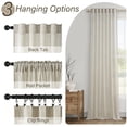 thumbnail image 3 of Jainmy Linen Light Filtering Curtainsfor Living Room Bedroom, Rod Pocket Back Tab Semi Sheer Farmhouse Window Drapes, 2 Panels,50x90 inch,Oatmeal, 3 of 10