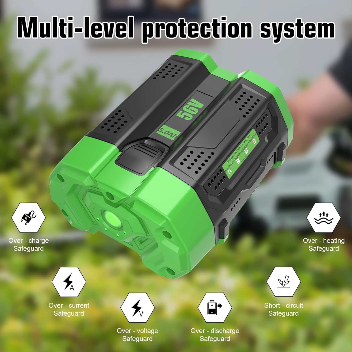 56V 5.0Ah Battery Compatible for 56V EGO Battery BA2800T BA2800 BA4200 BA1400 Compatible with EGO 56-Volt CS1604 CS1804 Power Cordless Tools(Not Made in EGO