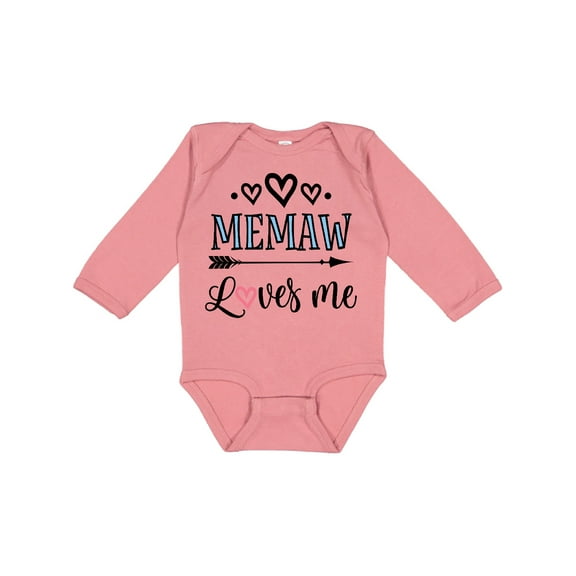 Inktastic Memaw Grandma Loves Me Girls Long Sleeve Baby Bodysuit