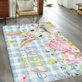 thumbnail image 3 of Blue Easter Area Rug 4x6 Washable Rug Non Slip Spring Easter Bunny Eggs Floral Buffalo Plaid Large Area Rug Indoor Floor Carpet for Entryway Bedroom Kitchen Living Room Home Office Dining Room, 3 of 8