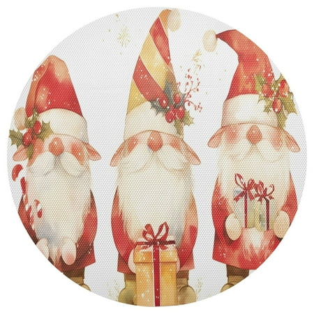 

Ryvnso Three Dwarfs Round Plate Mats Dining Table Placemat 1 Piece for Holiday Decoration
