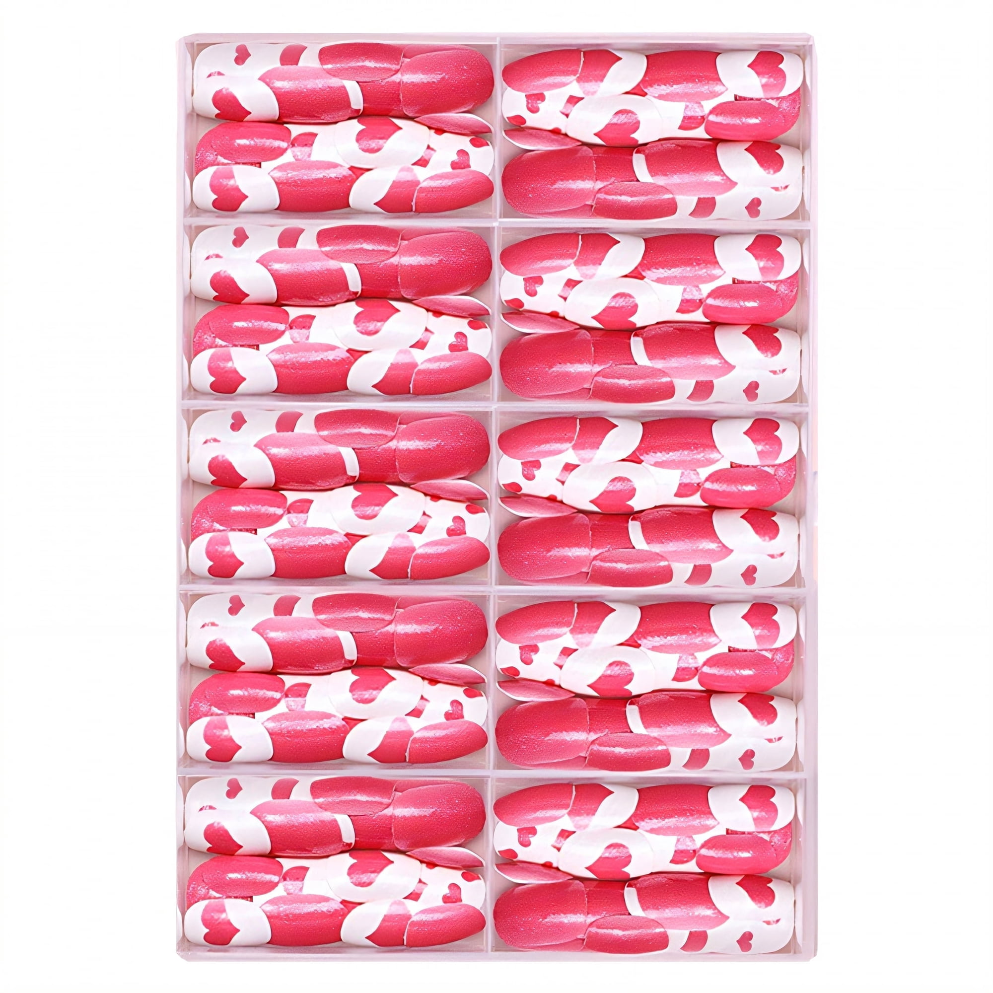 SELVORIA 120Pcs Press on Nails for Kids,Pink Love Series Kids Fake Nails,Short Square and Round Style Kids Press on Nails,Style4