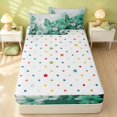 thumbnail image 4 of Erosebridal Cute Butterfly Zipper Queen Comforter Set with Fitted Sheet and 2 Pillowcases, Chic Blossom Zipper Bedding Set, Polka Dots Reversible, Emerald Green, Polka Dots Reversible, 4 of 7