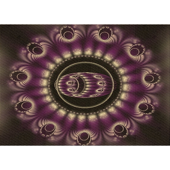Ahgly Company Machine Washable Indoor Rectangle Transitional Purple Lily Purple Area Rugs, 5' x 7'