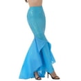 thumbnail image 4 of Aiihoo Women's Fish Tail Skirt Shiny Sequin Maxi Skirt Asymmetric Long Maxi Skirt Blue S, 4 of 5