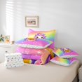thumbnail image 5 of Feelyou Kawaii Unicorn Animal Twin Bedding Sets 7-Piece for Kid, Stars Rainbow Glitter Bedding Comforter Set, Cute Cartoon Theme Reversible Sheet Sets, Microfiber Bedroom Decor, 5 of 7