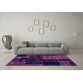 thumbnail image 3 of Ahgly Company Indoor Round Patchwork Purple Transitional Area Rugs, 3' Round, 3 of 4