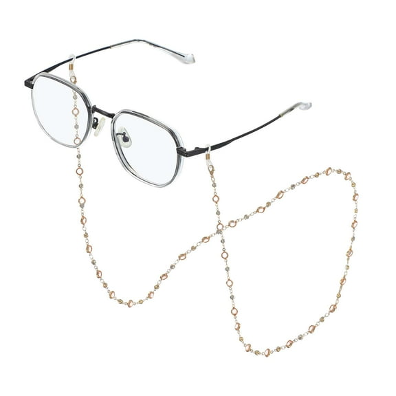 Uxcell Glasses Chain for Women Eyeglasses Chain with Lanyard Crystal Glasses Sunglasses Holder Eye Pink Beads