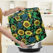 Xoenoiee Retro Sunflower Seed Print Kitchen Appliance Dust Cover for Pressure Cooker, Electric Rice Cooker Cover Air Fryer Cover Steamer Cover with Pocket and Top Handle, 6 qt