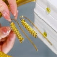thumbnail image 6 of Eosunjian 1 Pair Dangle Earrings Electroplating High Grade Personality Wheat Design Shiny Dress Up High-Gloss Women Long Tassel Earrings Fashion Jewelry Golden, 6 of 11