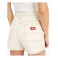 thumbnail image 2 of DICKIES Womens Ivory Cotton High Waist Shorts Juniors 5\27, 2 of 4