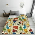thumbnail image 5 of Pofeuu Different Kind Of Guitars Print Ultra-Soft Micro Fleece Blanket,for Bed Or Sofa,All Season Throw Blankets Flannel Blanket-60"x50", 5 of 7
