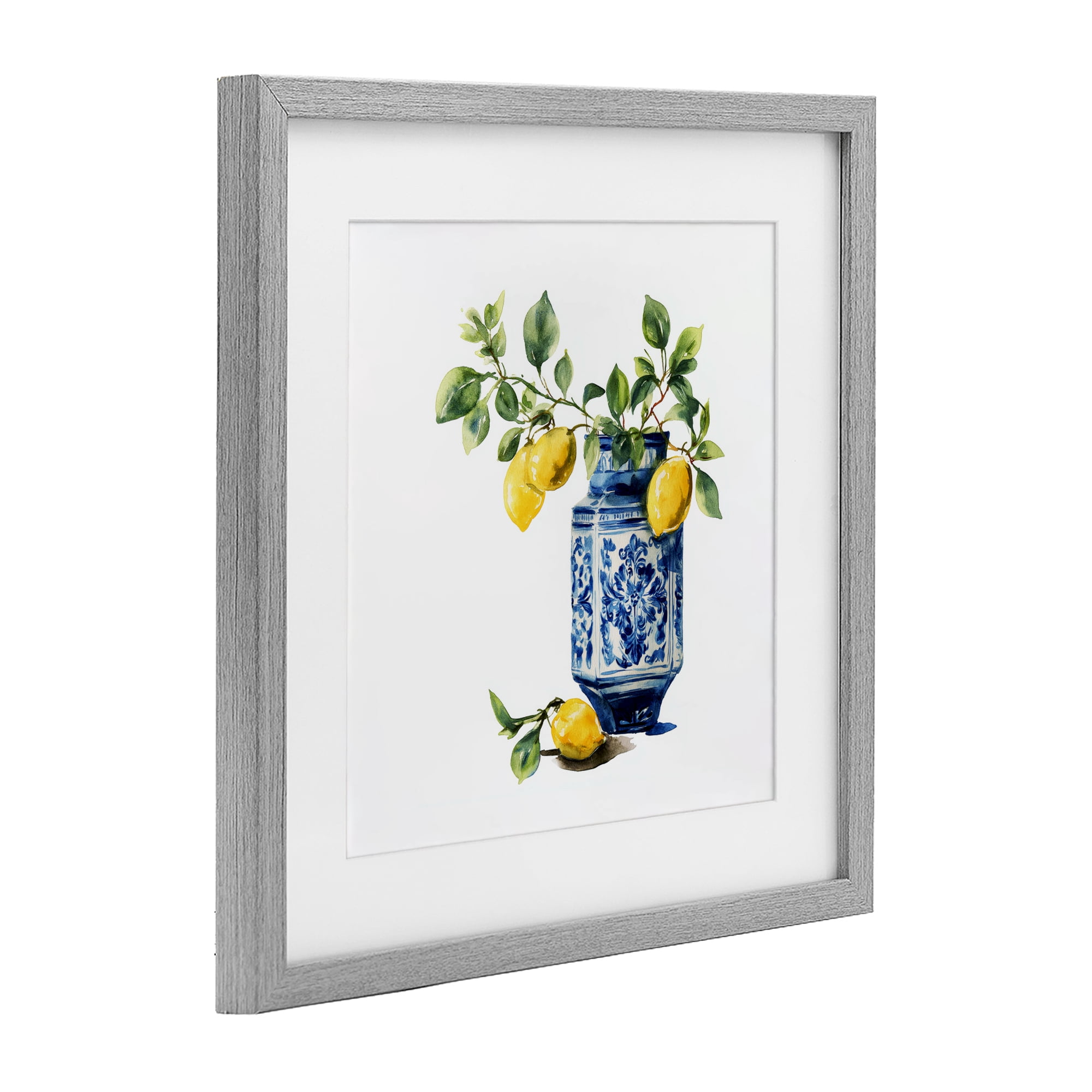 Stupell Industries Ornate Lemon Treasures Gray Framed Print Under Glass, design by Svetlana Aleynikova