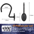 thumbnail image 5 of MKLZ Shower Curtain Hooks, Retro Metal Bathroom Rod Rings,12 Pack, Black, 5 of 7