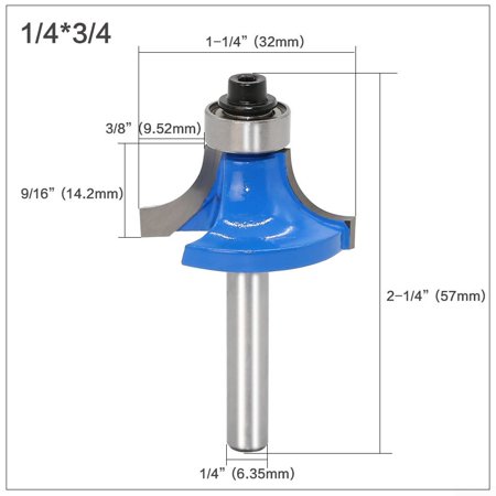 Trimmer Bit Rounded Tip Round Router Bit Router Bit Tool 3/4\