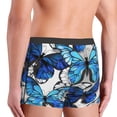 thumbnail image 3 of Goofa Blue and White Butterflies Printed Men's Boxer Briefs Underwear, Moisture-Wicking Underwear, Trunk,Soft and Breathable Cotton Underwear-Large, 3 of 9